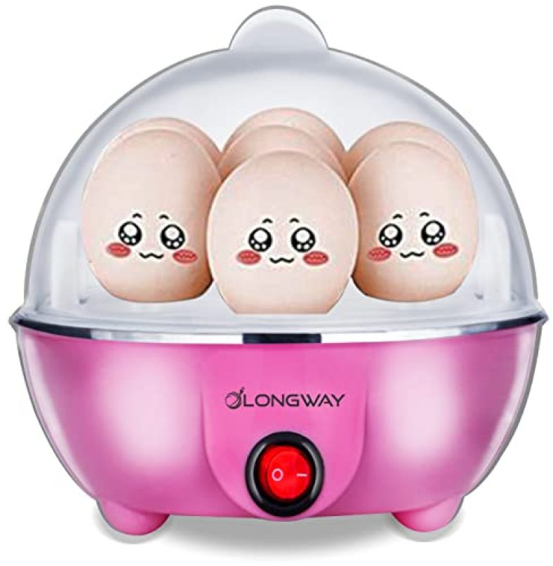 Longway Rine Egg Boiler Electric Automatic Off 7 Egg Poacher For Steaming, Cooking Also Boiling And Frying, Multi Colour