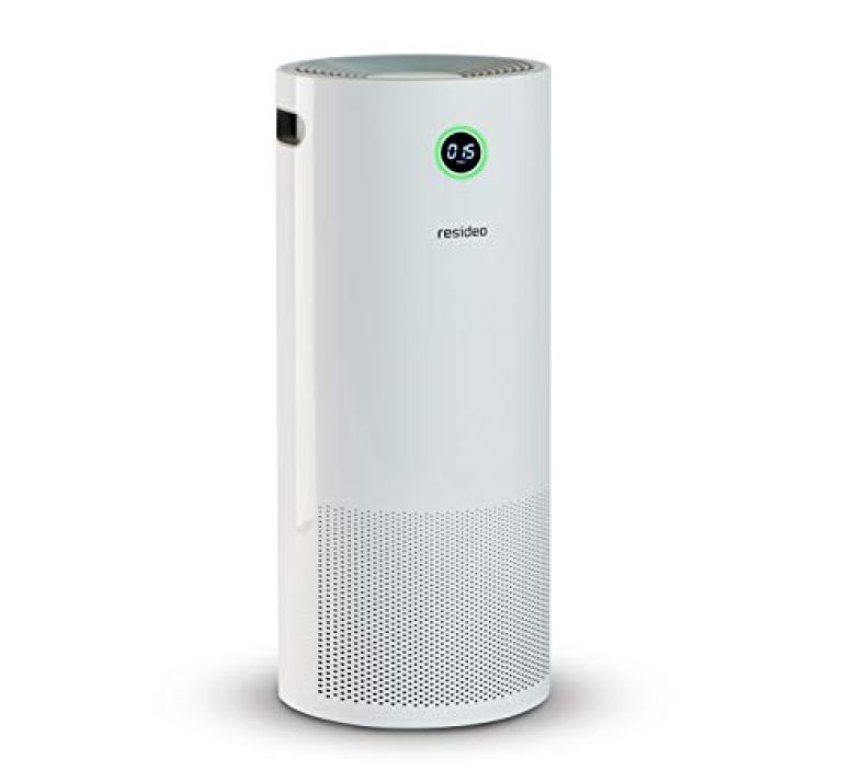 Resideo Air Purifier With Remote Control, Advanced 3 Stage Filtration, Aqi Sensors With Digital Display, 60 Sq.Mtrs, 55 Wt (White)