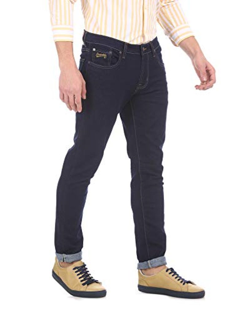 Aeropostale Men Dark Blue Skinny Fit Rinsed Stretch Jeans
