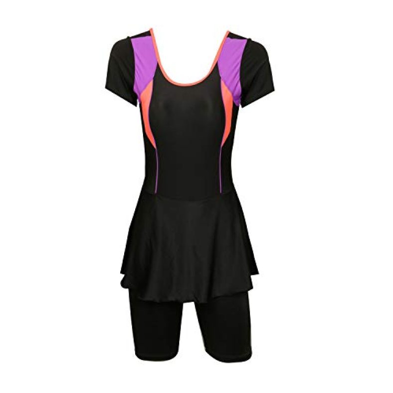 Lycot -Ladies Half Sleeve Frock + Cycling Pattern-2 (Black | Size -3Xl)