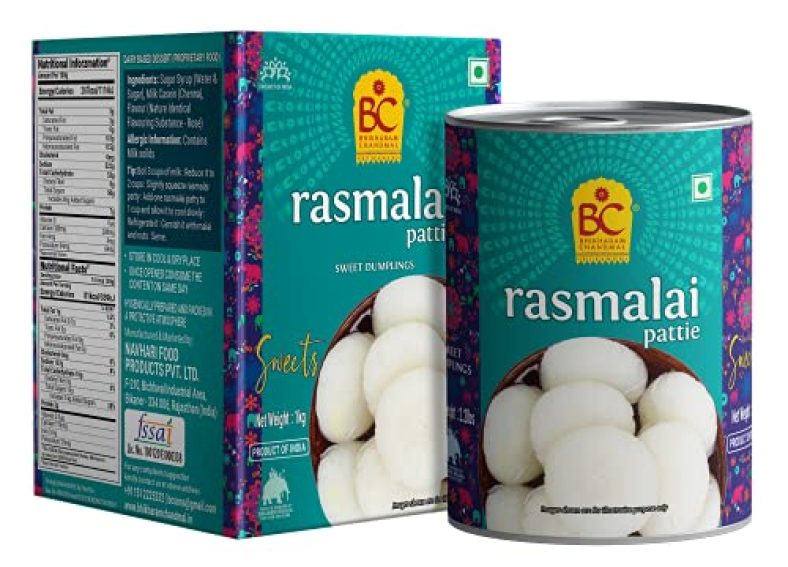 Bhikharam Chandmal Rasmalai Tin 1Kg (1000X2)