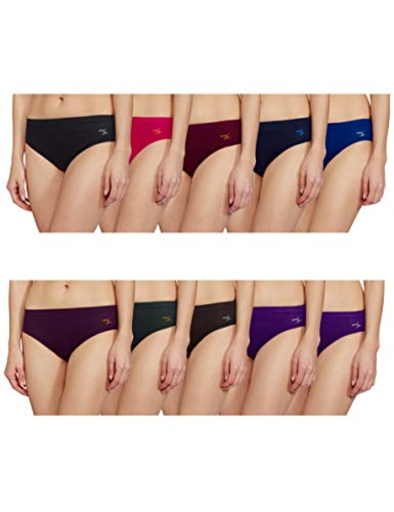 Rupa Jon Women’S Cotton Panty (Pack Of 10)(Colors May Vary)(Jn Ash Pln Pnty-Po10_Assorted_85/Medium)