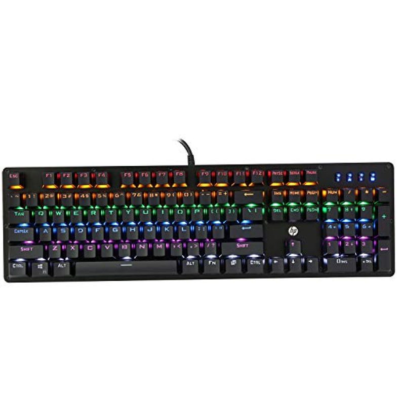 Hp Gk100 Wired Full Size Rgm Backlit Mechanical Gaming Keyboard, 4 Led Indicators, Mechanical Switches,Double Injection Key Caps, And Window Key Lock, 3 Years Warranty (1D763Aa)