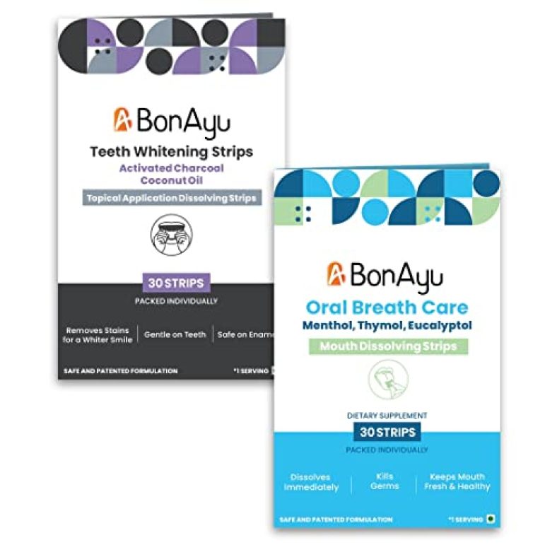 Bonayu Teeth Whitening Strips + Bonayu Oral Care Breath Strips
