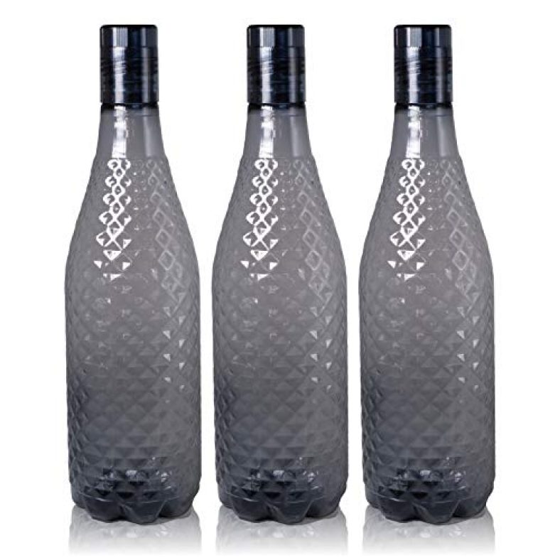 Wonder Plastic Prime Magna Fridge Bottle Set, Grey Color Set Of 3 Bottles, 1000 Ml, Made In India