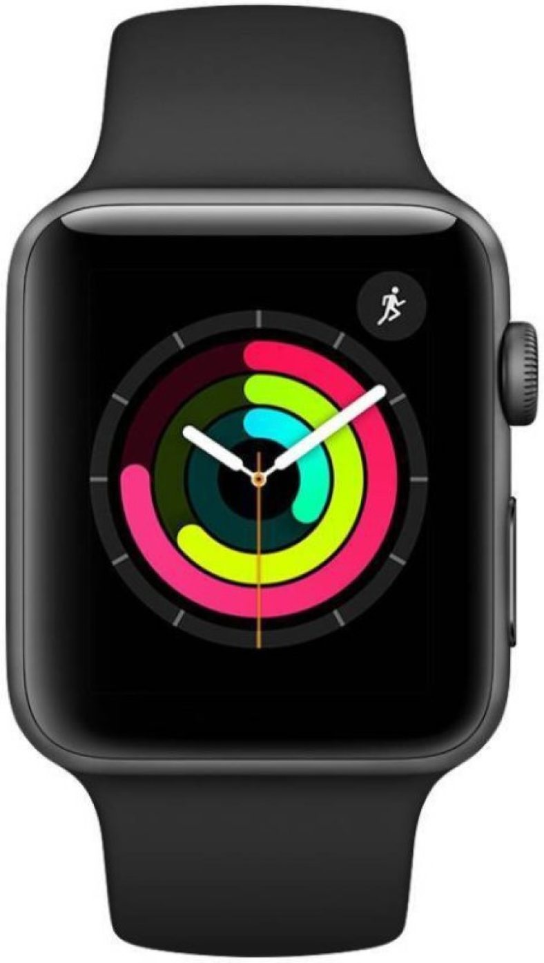 Apple Watch Series 3 Gps – Mtf02Hn/A 38 Mm Space Grey Aluminium Case With Black Sport Band(Black Strap, Regular)