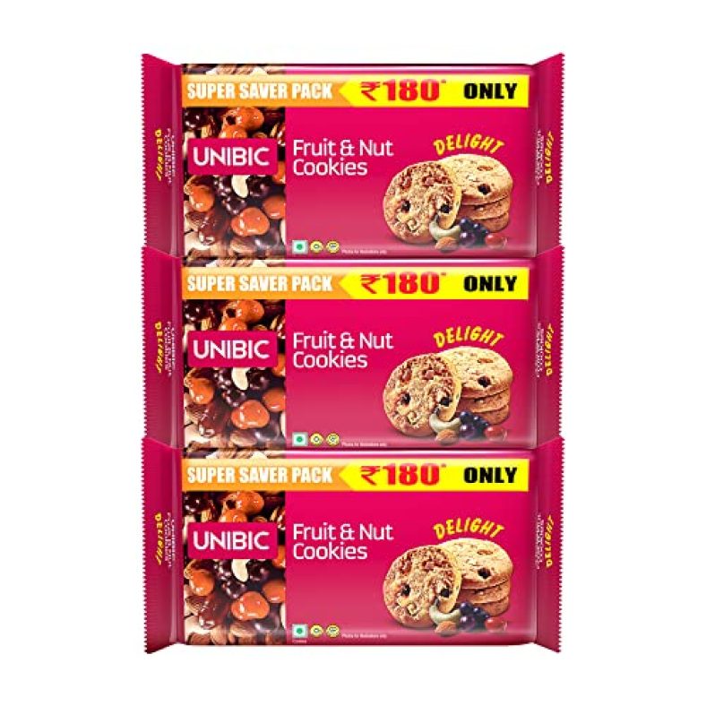 Unibic Fruit & Nut Cookie – 500G (Pack Of 3)