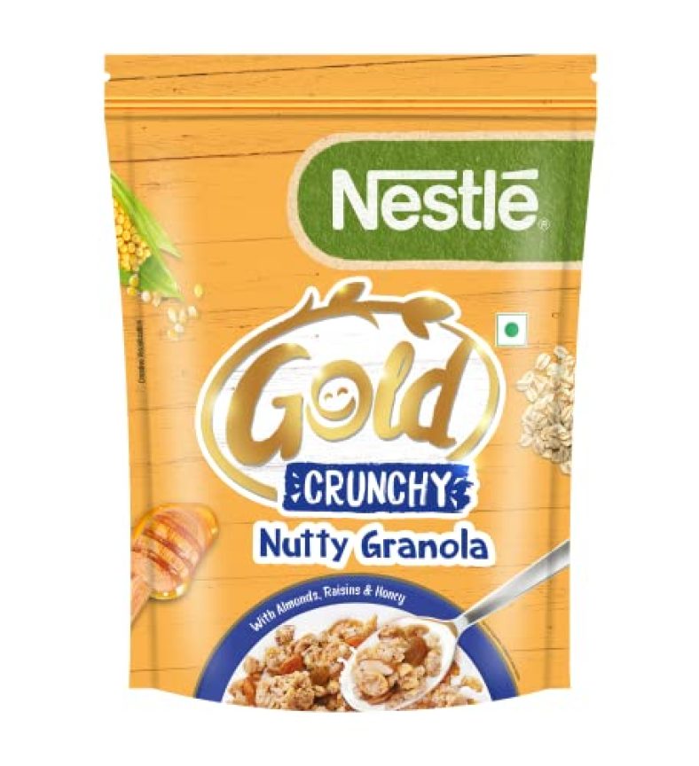Nestle Gold Crunchy Nutty Granola, Breakfast Cereal – 475G