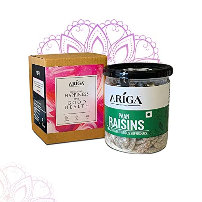 Ariga Foods Eco Box- Flavoured Dry Fruits 250G Diwali Gift Pack | Diwali Gift Box Of Paan Raisins (Kishmish) 250G Jar | Diwali Gift Hamper