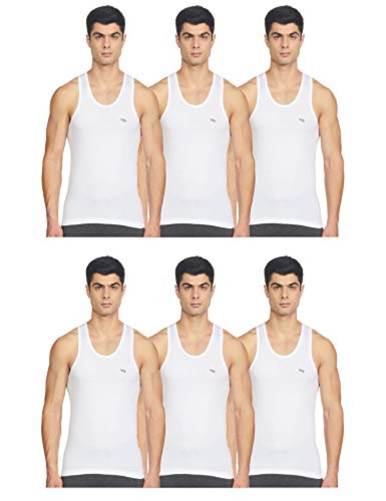 Lux Venus Men’S Cotton Vest (Pack Of 6) (8904209874092_Venus_Wh_Rn_100_White)