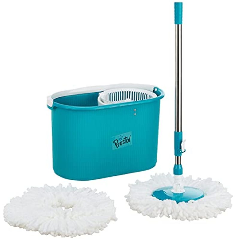 Amazon Brand – Presto! Giro Spin Mop With 2 Microfibre Refills