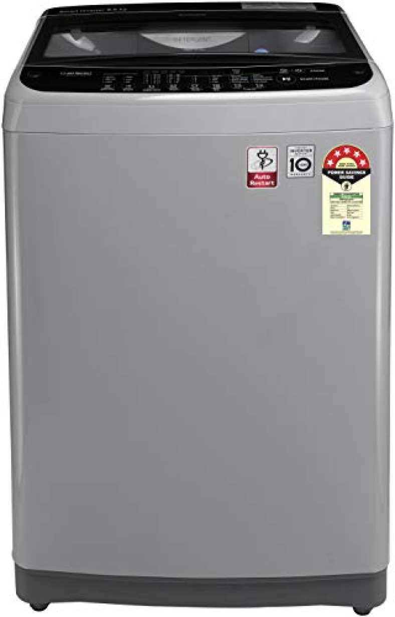 Lg 9.0 Kg 5 Star Smart Inverter Fully-Automatic Top Loading Washing Machine (T90Sjsf1Z, Middle Free Silver, Jet Spray+)