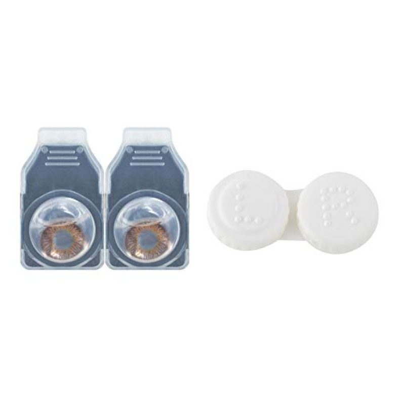 Cleanzol 2 Pieces Monthly Disposable Zero Power Color Contact Lenses (Darkbrown)