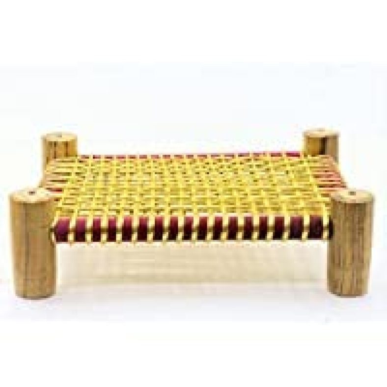The Unique Crafts Beautiful Hand Crafted Wooden Charpai For Kids/Babies Home Decor (Standard Size, Multi)