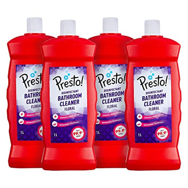 Amazon Brand – Presto! Bathroom Cleaner 1 L X 4 (Floral)