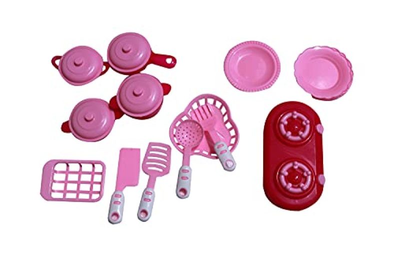 Popo Toys Baby Kitchen Set | Pink | Brings Imaginary Cooking | Bring Smile On Your Little Girls Face With This Unique Kitchen Set | Best Gift For Your Baby Girl, Multicolor