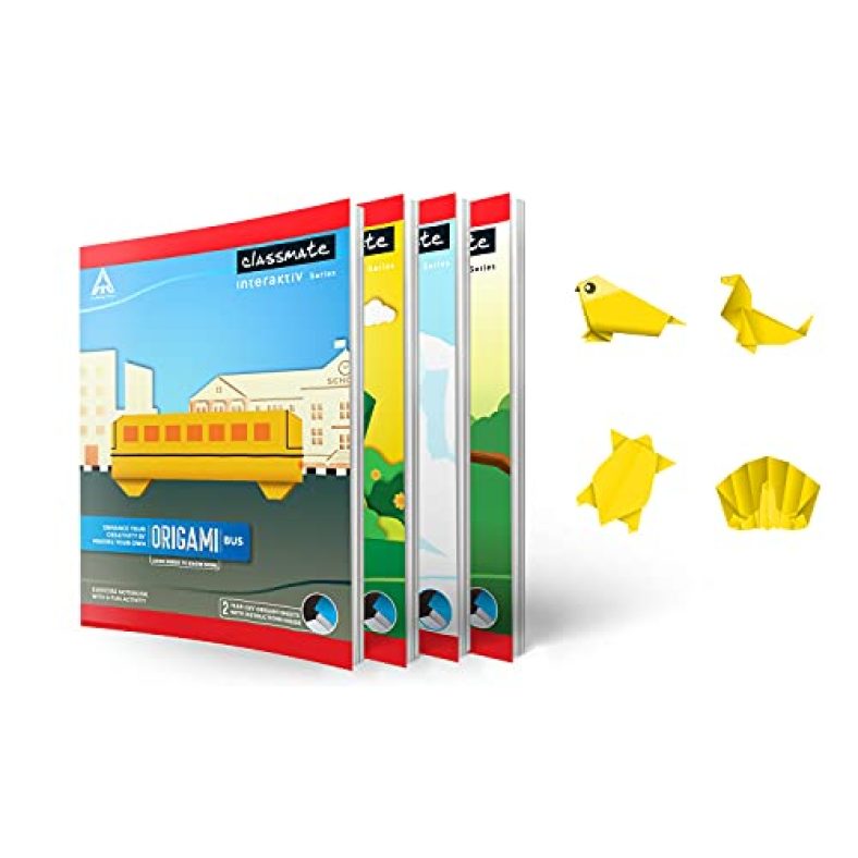Classmate Origami Notebook -Single Line, 190 X 155Mm, 172 Pages, Pack Of 12 (2001290Pp)