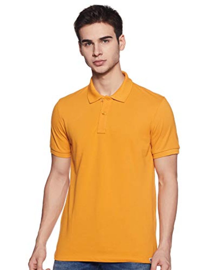 Amazon Brand – Symbol Men’S Solid Regular Fit Half Sleeve Polo(Aw17Mpcp8_Mineral Yellow_S)