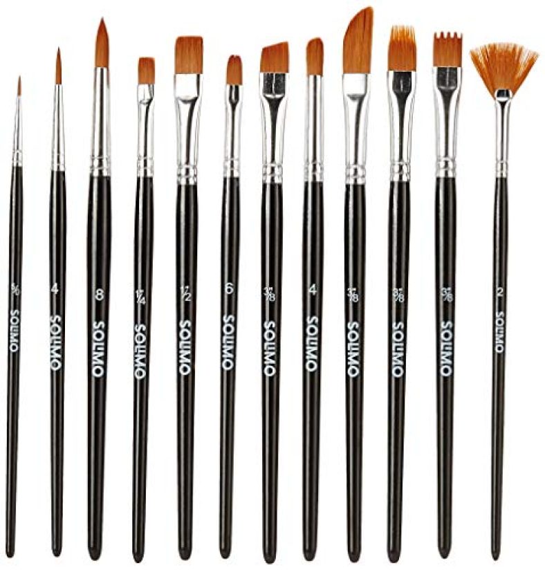 Amazon Brand – Solimo Paint Brushes, Set Of 12