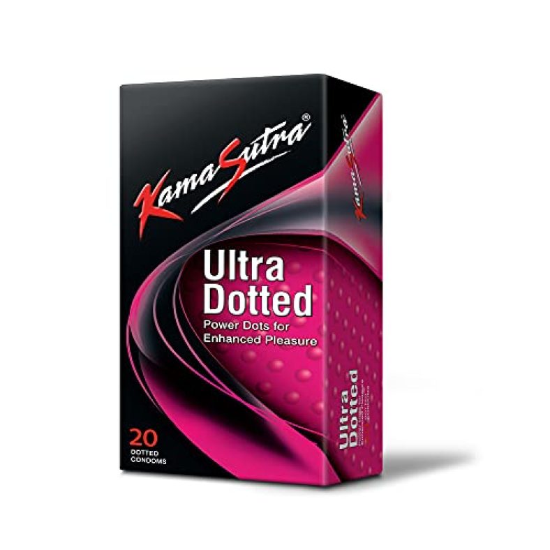 Kamasutra Ultra Dotted Condoms For Men – 20 Count I Dotted For Extra Stimulation/Sensaton