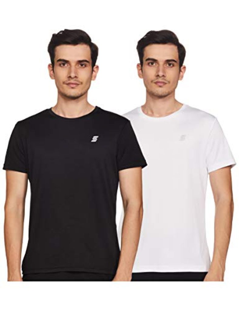 Amazon Brand – Symactive Men’S Regular T-Shirt (Sysp-01B-Po2_White + Black Large)
