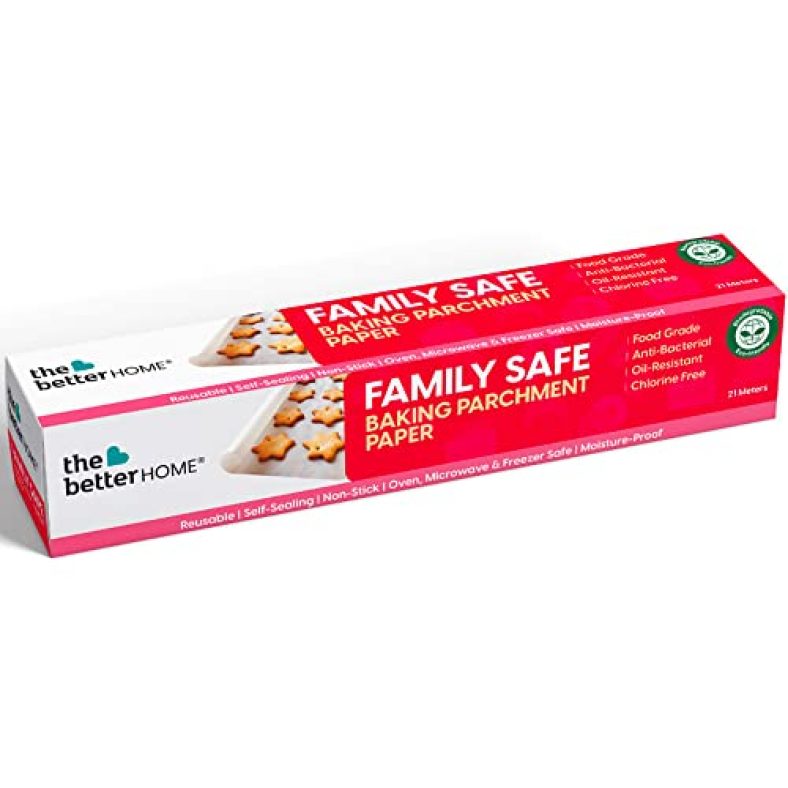 The Better Home Parchment Paper For Baking (21M) | Non Toxic Paper Roll For Baking Cake And Cooking Essentials | Eco Friendly And Reusable | Natural Baking Paper