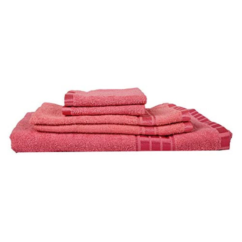 Eurospa Cotton Towel Set 380 Gsm (Set Of 5, Pink)