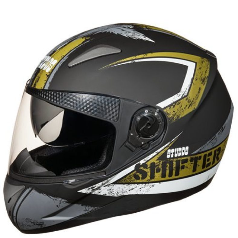 Studds Shifter D1 Decor Full Face Helmet (Matt Black And Green, M)
