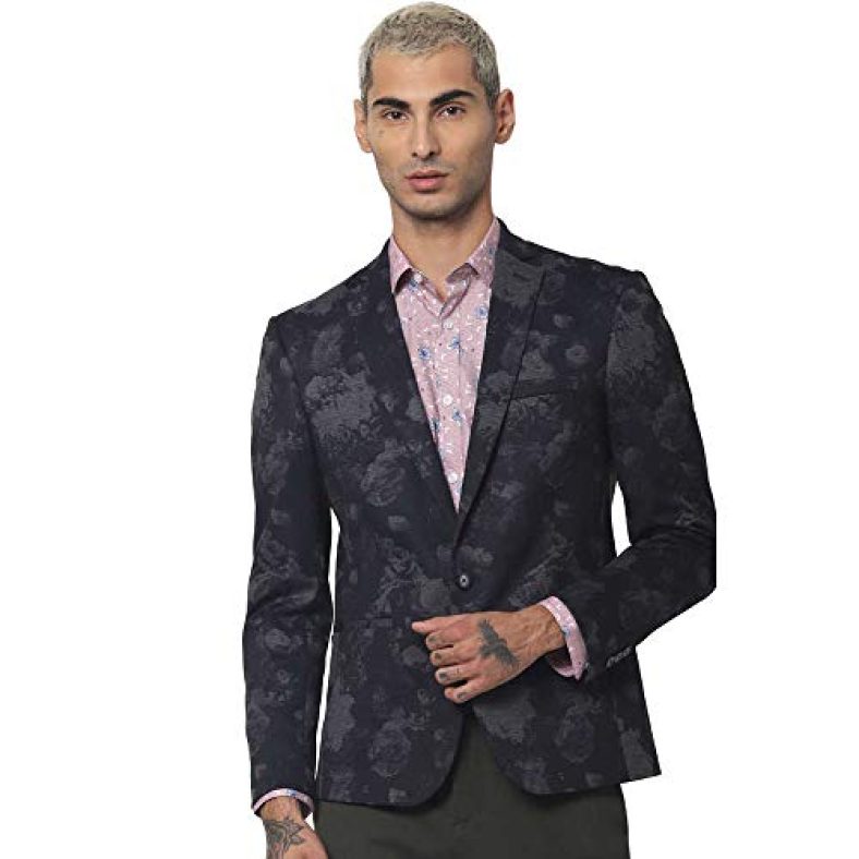 Jack & Jones Men’S Notch Lapel Slim Fit Blazer (12176274_Black_46)