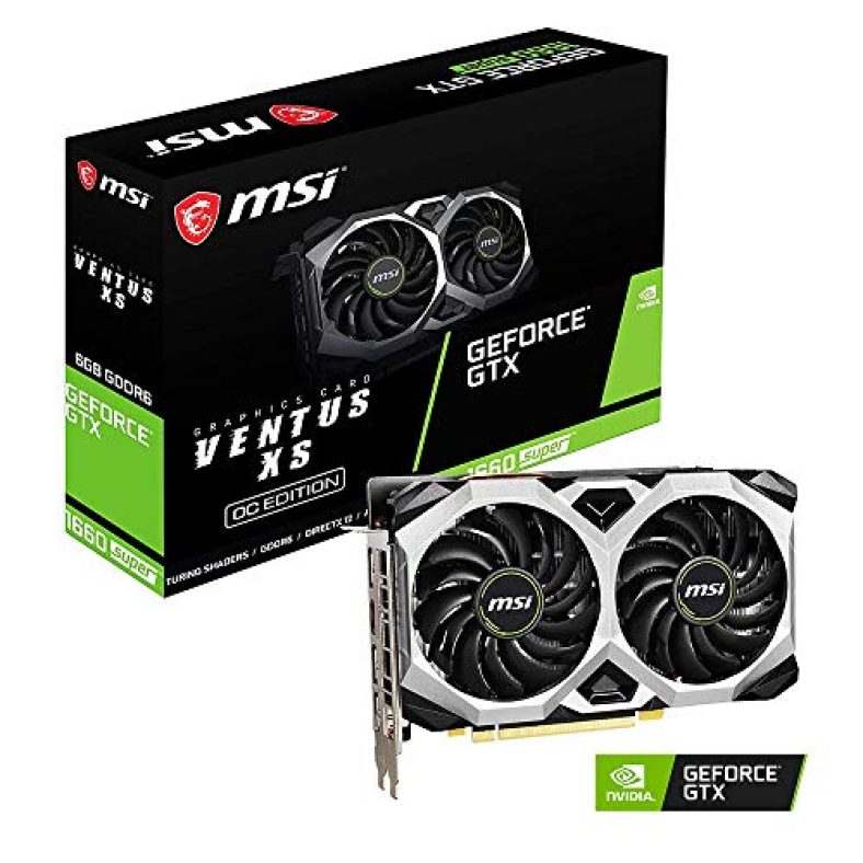 Msi Gaming Geforce Gtx 1660 Super 192-Bit Hdmi/Dp 6Gb Gdrr6 Hdcp Support Directx 12 Dual Fan Vr Ready Oc Graphics Card (Gtx 1660 Super Ventus Xs Oc)