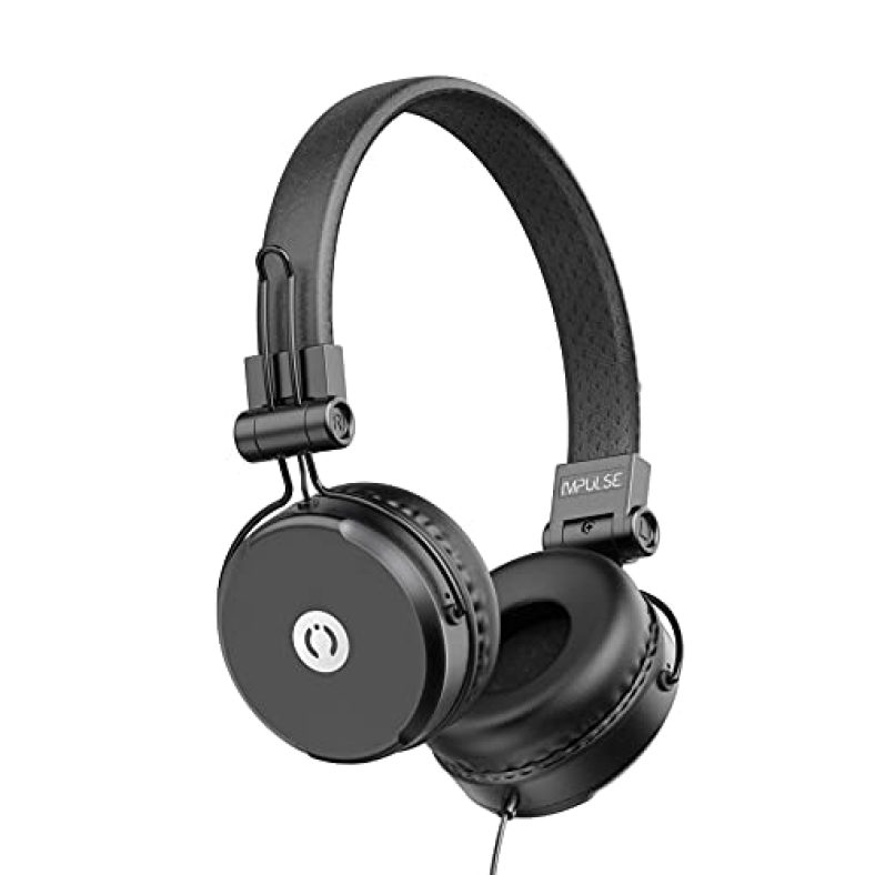 Muveacoustics Impulse Ma-1500Sb Wired On Ear Headphones With Mic (Steel Black)