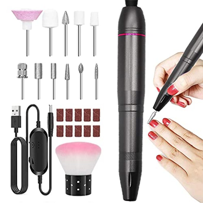 Maycreate® Nail Drill Machine Professional, 20000Rpm Adjustable Electric Nail Filer Machine With 25Pcs Accessories, Portable Manicure Pedicure Kit For Women, Nail Salon, Acrylic Gels Callus Removal