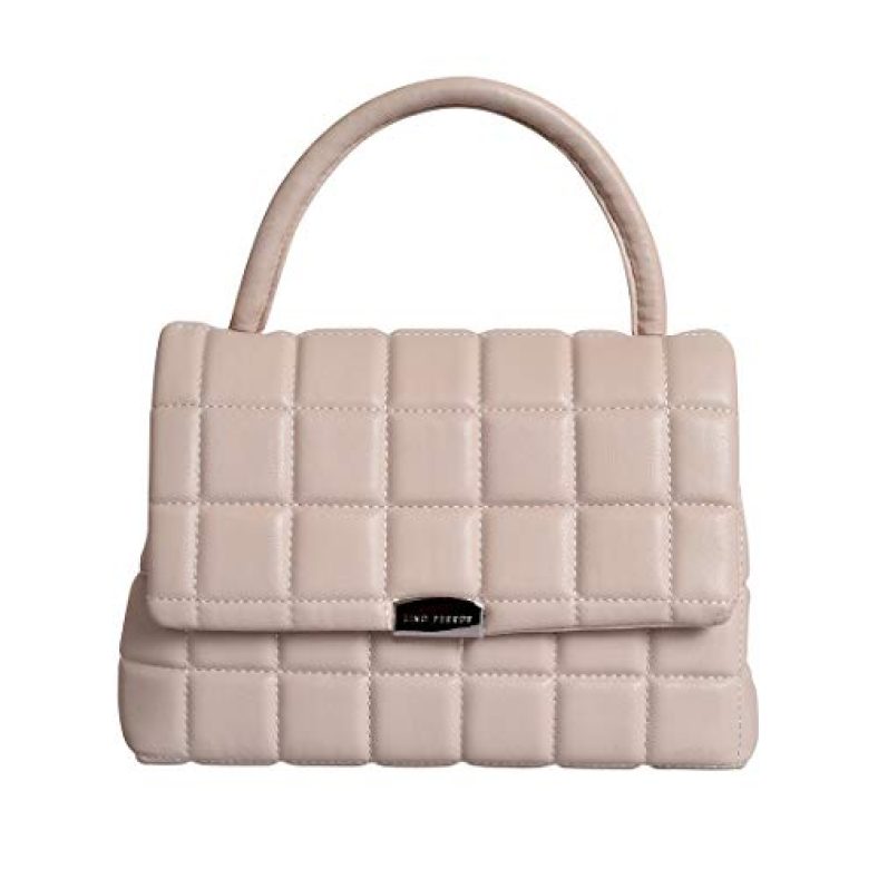 Lino Perros Women Off-White Coloured Quilted Satchel Bag