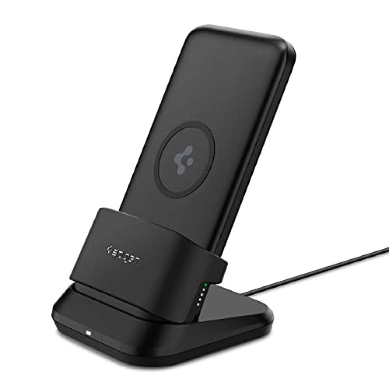 Spigen 10000Mah 3 In 1 Wireless Charging Power Bank With Usb-A | Usb-C 20W Fast Charging – Black