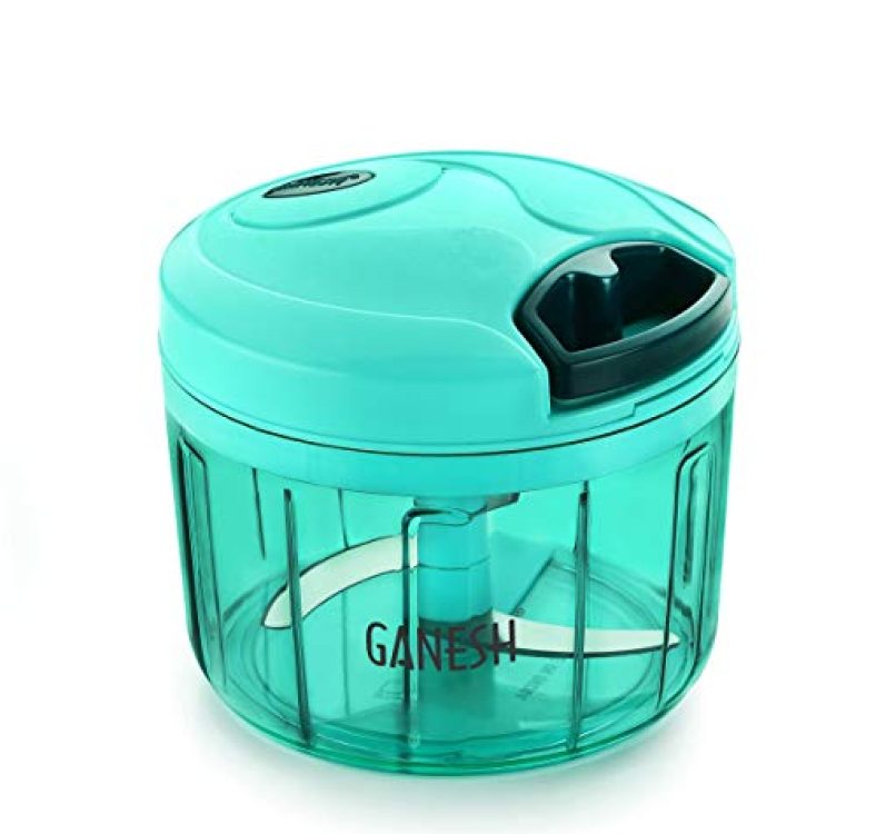 Ganesh Plastic Vegetable Chopper Cutter, Pool Green (725 Ml)