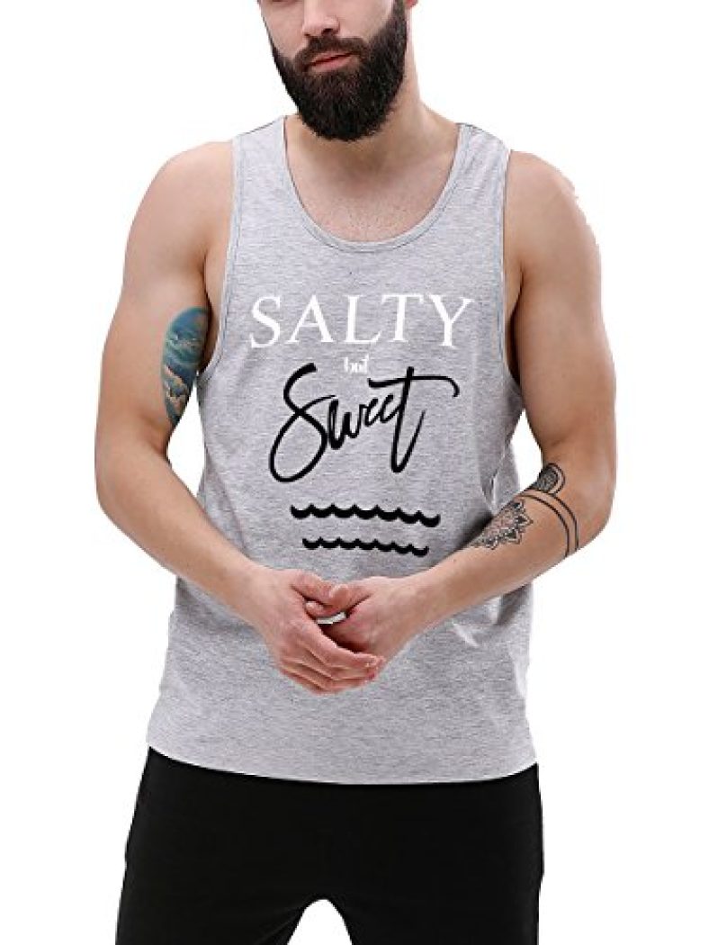 Maniac Men’S Printed Round Neck Grey Cotton Slim Fit Vest_Small_S