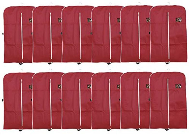 Kuber Industries 12 Piece Non Woven Coat/Blazer Cover, Maroon