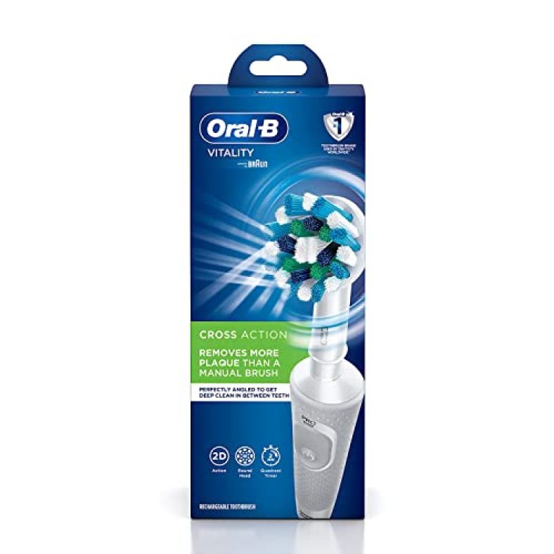 Oral B Vitality 100 White Criss Cross Electric Rechargeable Toothbrush Powered By Braun