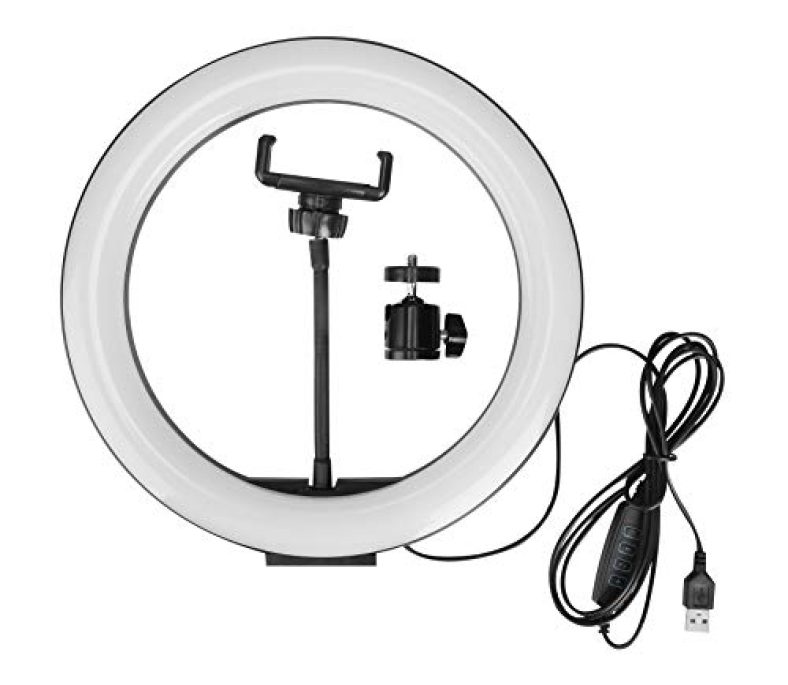 Photron 10 Inch Professional Usb Powered Led Ring Light With Mobile Holder | Led – 120 Pcs | Max Power – 9W