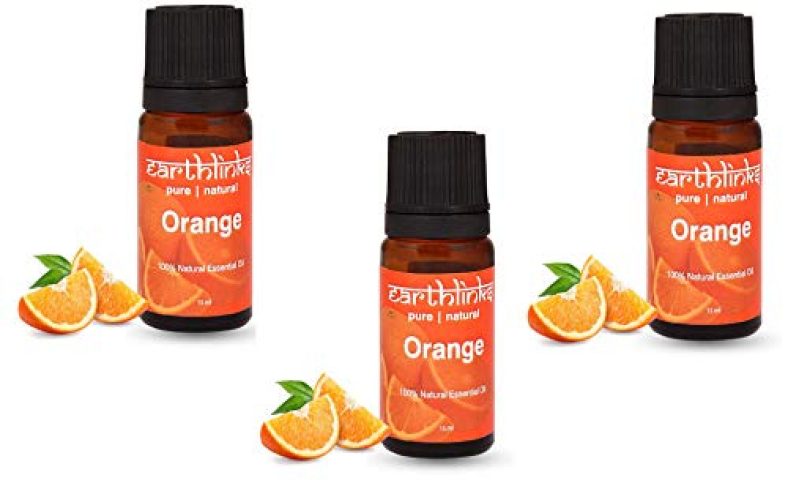 Earthlinks 15 Ml Orange Essential Face Oil Skin Whitening, Hair Face Masks For (Humidifiers, Diffusers, Organic And Cold Pressed) | Perfect For Aromatherapy And Relaxation (Pack Of 3)