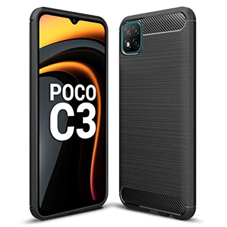 E-Cosmos Back Cover For Poco C3 (Carbon Fibre | Black)…