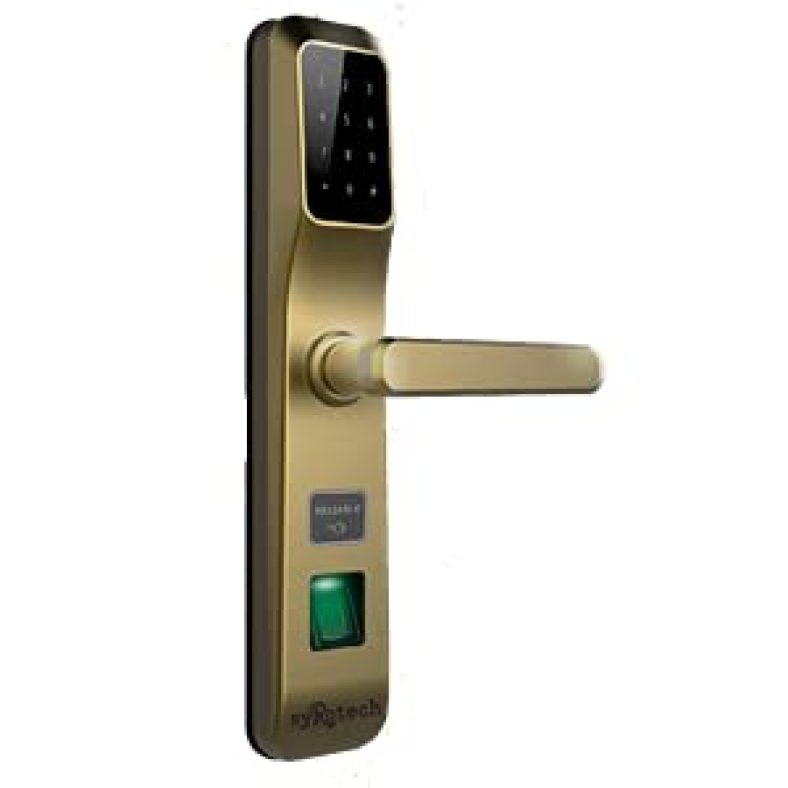Syrotech Smart Apartment Door Lock With Rfid Card, E-Key, Bluetooth, Fingerprint Biometric (Sy-Ap30) (Golden)