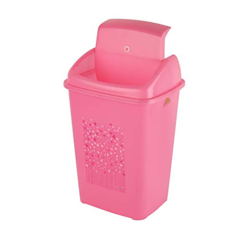 Cello Plastic Marbella Swing Dustbin, 10 Litre, Pink, Set Of 1