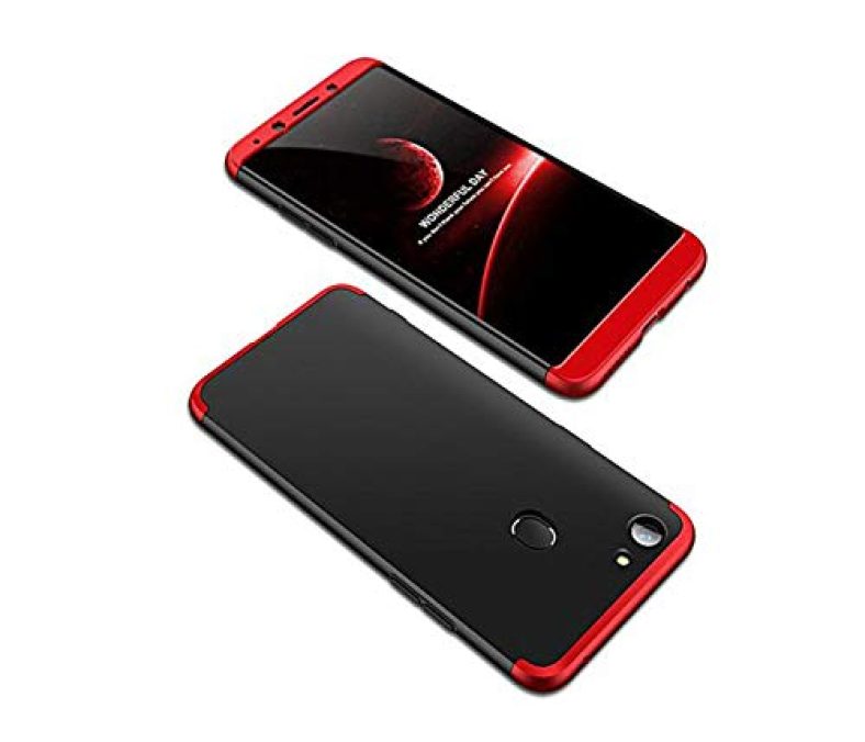 Johra® Premium Shockproof 3 In1 Full Body Protection Ipaky Back Cover Case For Oppo F5 – Black & Red