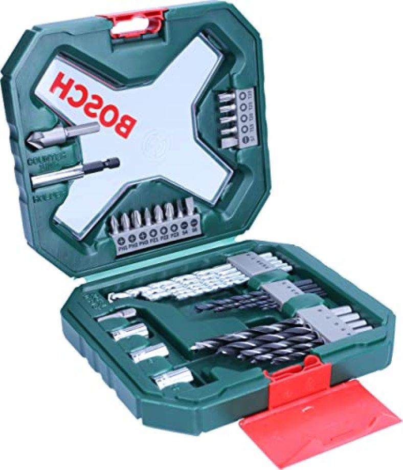 Bosch X-Line 2607010608 Cobalt Steel Classic Drill And Screwdriver Bit Set (Blue, 34-Pieces)