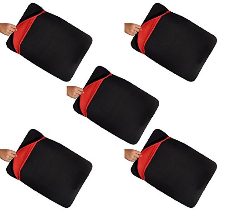 Technotech Reversible Laptop Sleeve Bag Fits Upto 39.62 Cm (15.6 Inch) Laptop (Black, Pack Of 5)