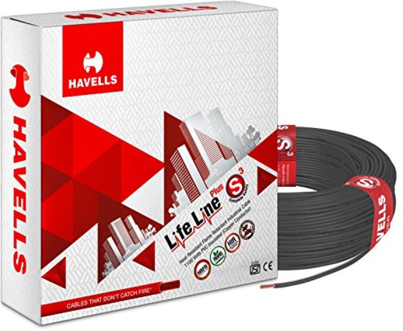 Havells Life Line Plus S3 1.5 Sq Mm Pvc Hrfr Cable (Black)