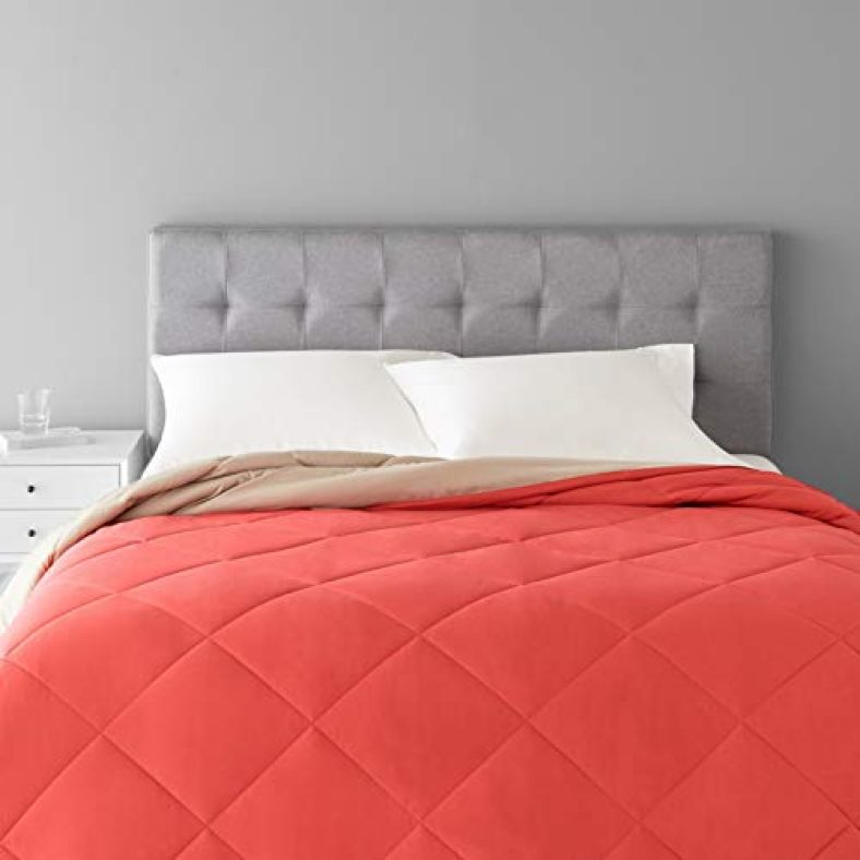 Amazonbasics Polyester Reversible Comforter – ( Red, Full Size)