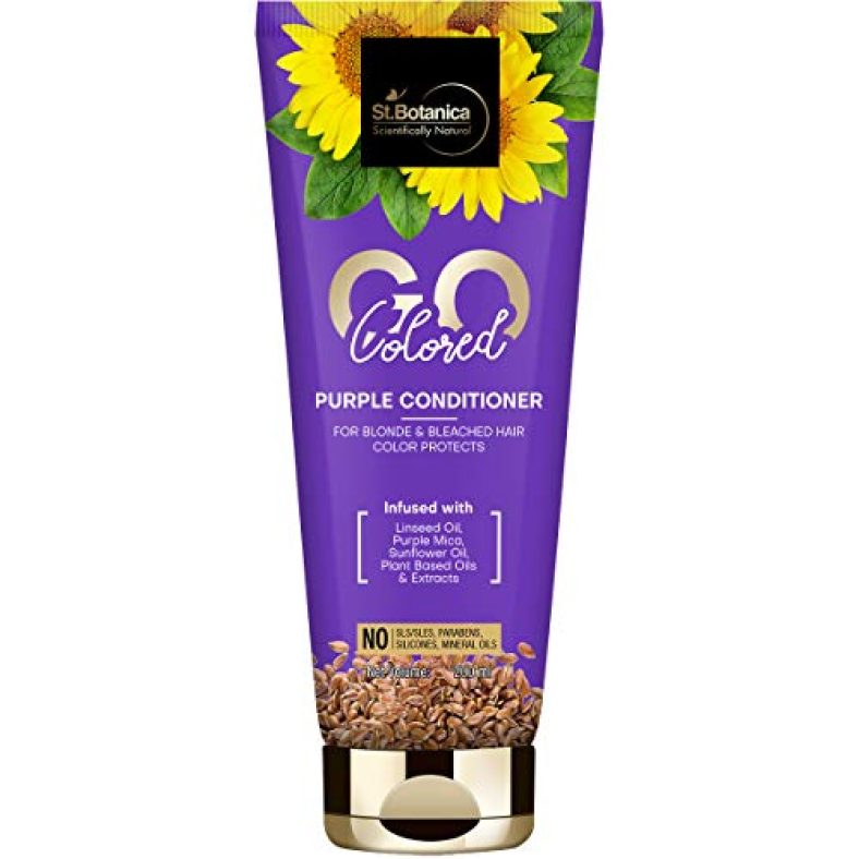 Stbotanica Go Colored Purple Hair Conditioner – With Linseed, Purple Mica, Sunflower Oil, No Sls/Sulphate, Paraben, Silicones, Colors, 200Ml