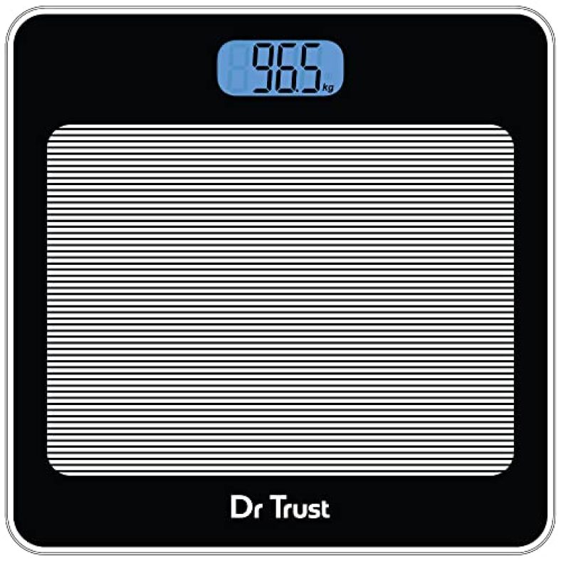 Dr Trust Usa Paris Personal Digital Electronic Body Weight Machine For Human Body 180Kg Capacity Weighing Scale-520 (Black)